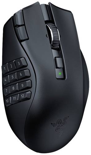 RAZER Naga V2 HyperSpeed Ergonomische Gaming-Maus Bluetooth, Funk Optisch Schwarz 21 Tasten 30000 dpi Ergonomisch