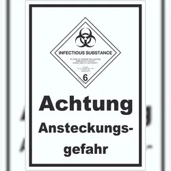 HB-Druck Aufkleber Ansteckungsgefahr Infectious Substance A0 (841x1189mm)
