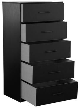 ZWYO HOSIMU "43"" High Fabric 5-Drawer Chest with Wooden Frame and Spacious Storage Drawers"