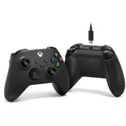 MICROSOFT Xbox Series X Wireless Controller, carbon black inkl. USB-C Kabel carbon black (Xbox SX/Xbox One/PC)