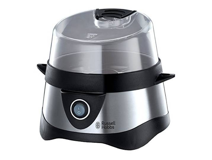 Russell Hobbs Cook@Home Eierkoker (7 Gekookte / 3 Gepocheerde Eieren, Automatische Timer, Incl. Maatbeker, RVS) 14048-56