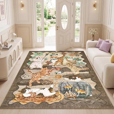 Garvee Playful Cats Area Rugs for Living Room Bedroom