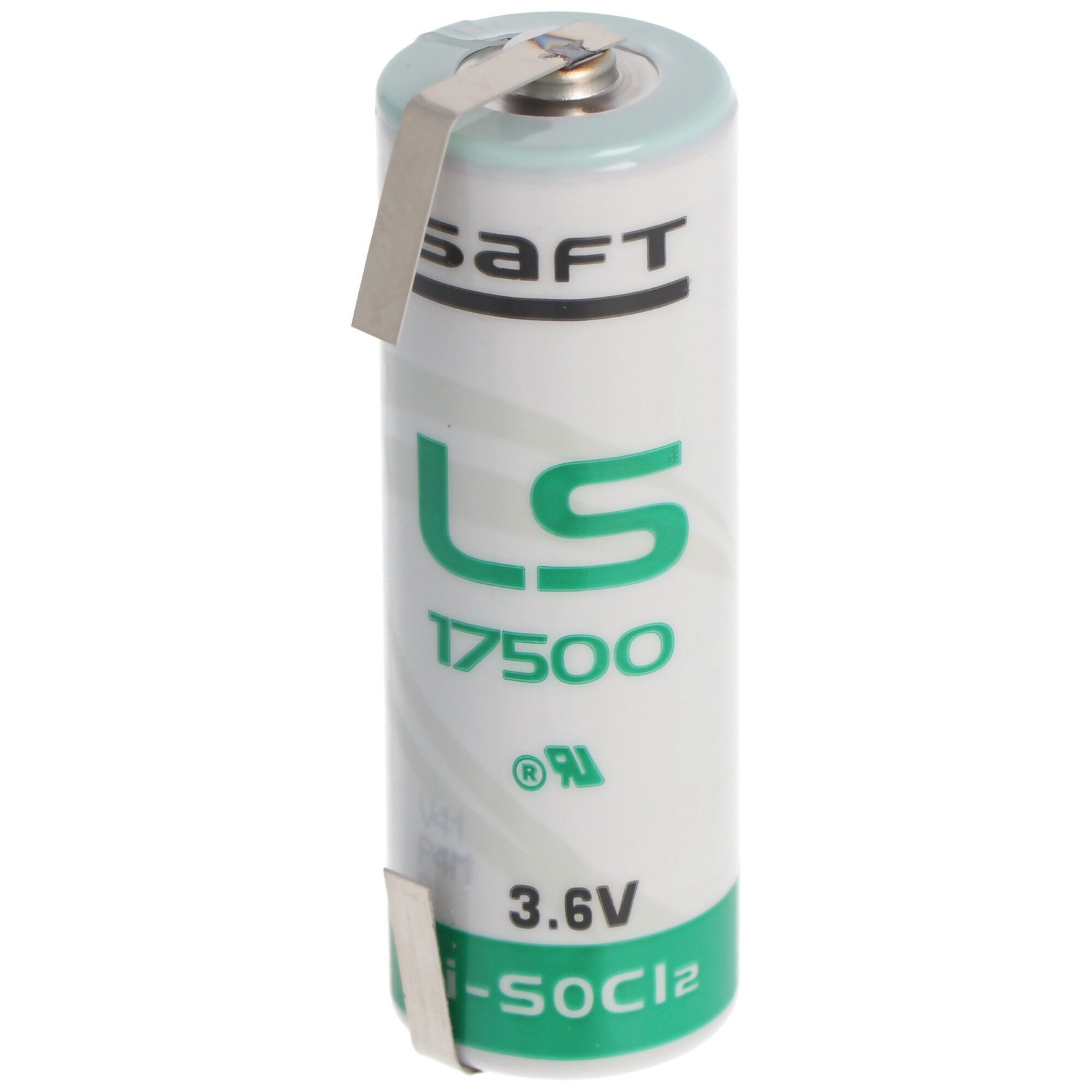 Saft LS17500 Lithium batterij Maat A met soldeertab U-vorm