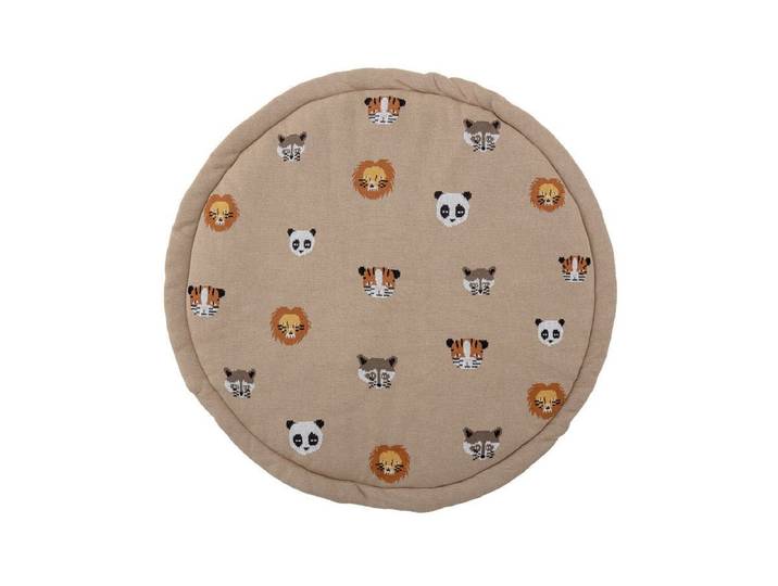 Spielmatte Nila – gestrickte Baumwollmatte mit Tiermotiv - Braun - Luxusbetten24