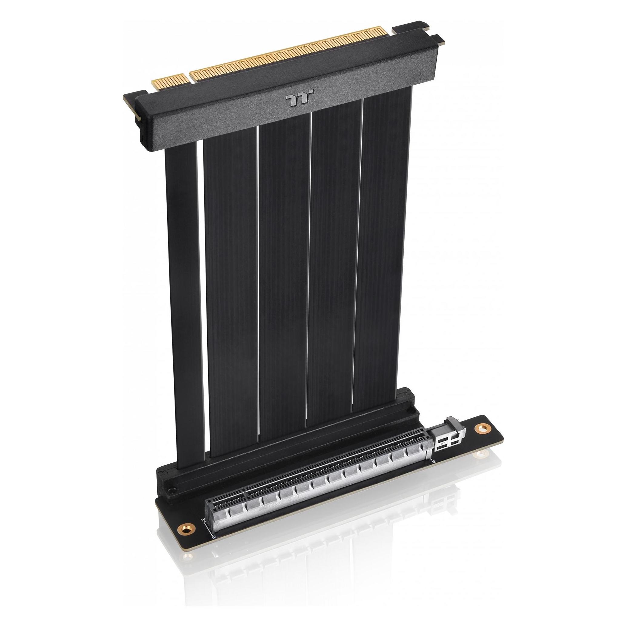 Thermaltake PCI-E 4.0 Dual 90° Riser Cable (schwarz, 13cm) (13 cm, PCIe) (AC-071-CO1OTN-C1)