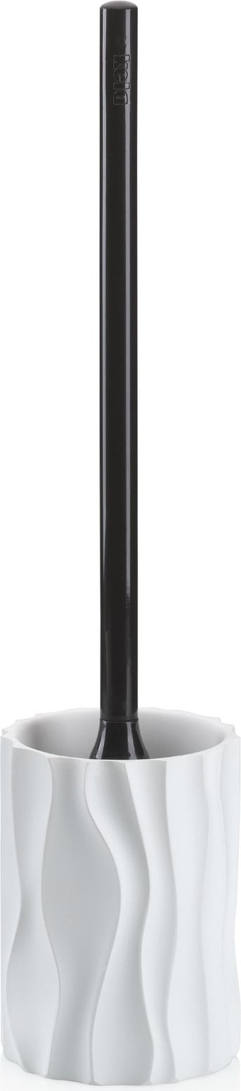 Kela 23763 Toiletborstel met houder, Wit, Polyhars, Hoogte: 43 cm, Breedte: 10 cm