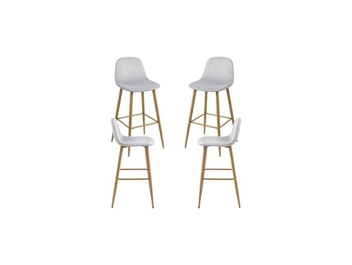 4er Set Teok Samt Hocker - Gris