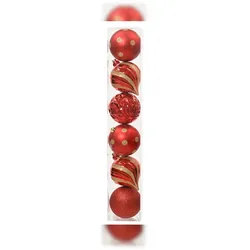 Christmas Decorations 6 Weihnachtskugeln Kunststoff 15cm bruchsicher Glanz Glitzer Struktur Christbaumkugeln Weihnachtsbaumkugeln Weihnachtsdeko Baumschmuck Baumdeko