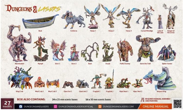 Archon Studio Dungeons & Lasers - Pack de Figurines Fantasy Miniatures Set