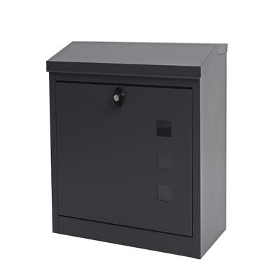 Décoshop26 - Abschließbarer pulverbeschichteter Briefkasten 52x44x25 cm anthrazitschwarz 04_0005901 04_0005901