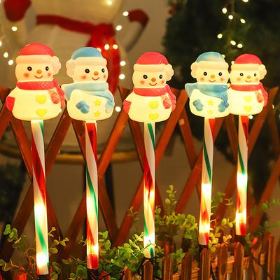 Lush Living Finds Christmas Solar Lantern Garden Light, Santa Claus Snowman Plug In Light, Outdoor Lawn Decoration, Festive Courtyard blue Snowman