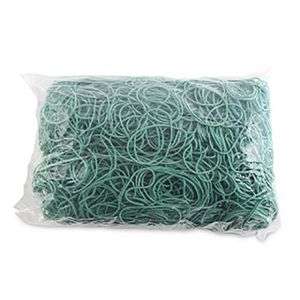 Office-Products Gummibänder 18105019-02, Länge 80mm, Breite 1,5mm, grün, 1000g