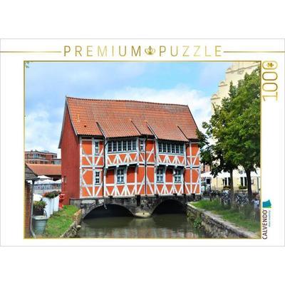CALVENDO Puzzle Rotes Haus,- Gewölbe WISMAR (1752) | 1000 Teile Lege-Größe 64x48cm Foto-Puzzle für glückliche Stunden