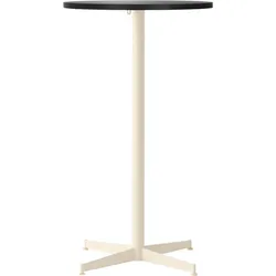 Nook Star Base Bartisch hoch, 60 cm, Linoleum schwarz, cremefarbener Fuß