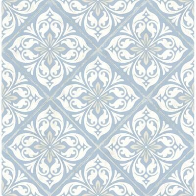 Seabrook Designs Lillian August Plumosa Tile Unpasted Wallpaper