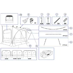 Thule Fenstereinsatz Front für Markisenzelt QuickFit 3,6 Meter - Thule Ersatzteilnummer 1500602885