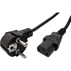 VALUE Netzkabel, CEE7/7-Stecker & IEC-Buchse gerade, schwarz, 3 m 19.99.1025
