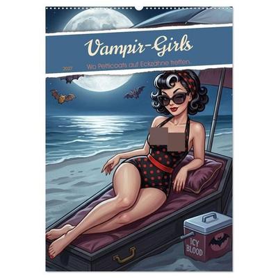 Vampir-Girls (Wandkalender 2027 DIN A2 hoch), CALVENDO Monatskalender