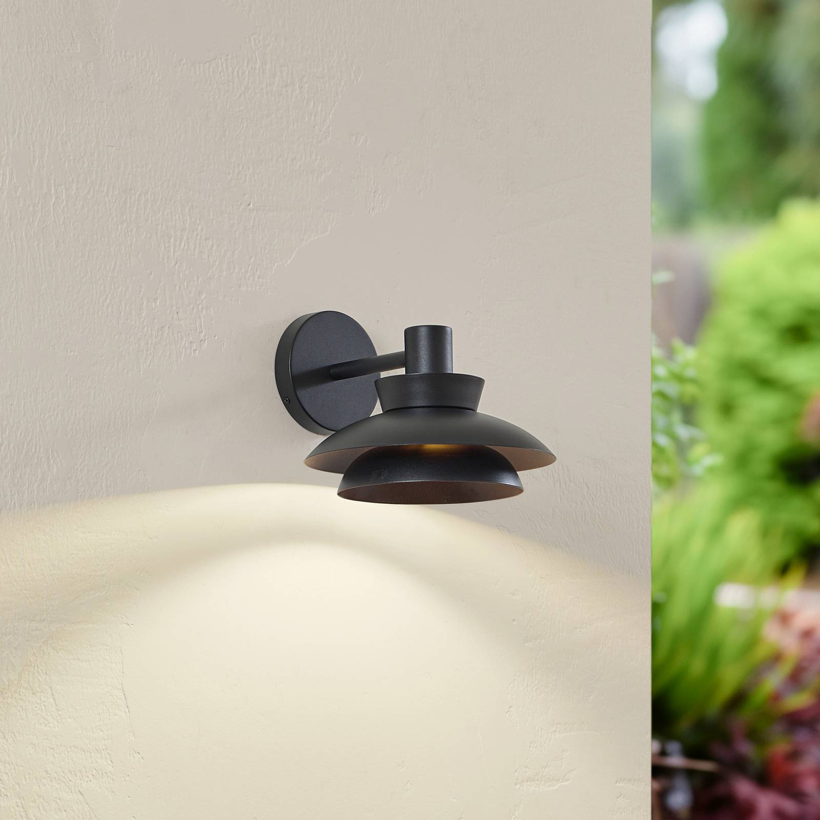 Outdoor Wall Light Thais Lucande, dimmable, Black, metal, Modern, Outdoor Wall Light