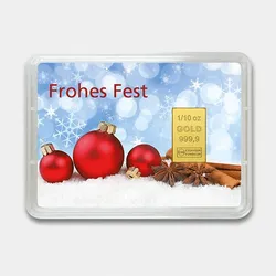 Goldbarren 1/10oz "Frohes Fest" (Flip)