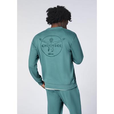 Sweatshirt CHIEMSEE, Herren, Gr. M (48/50), grün (hydro), 80% Baumwolle, 20% Polyester, unifarben, regular fit, Rundhals, Rippbündchen, Sweatshirts Sweatshirt, - ideal für Sport & Freizeit