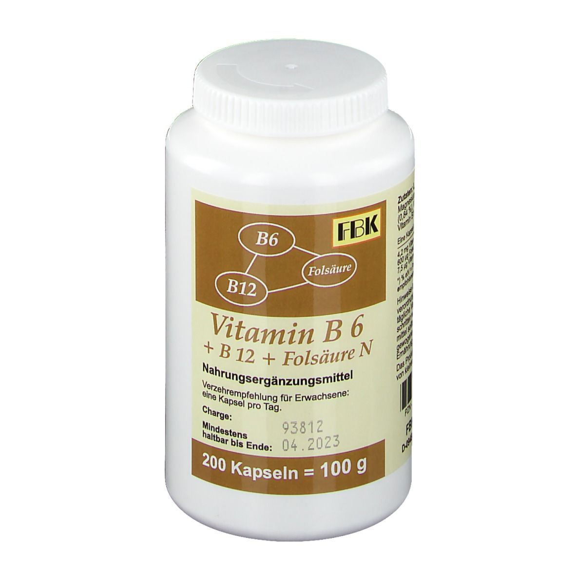 Vitamin B6+B12+Folsäure N Kapseln 200 St