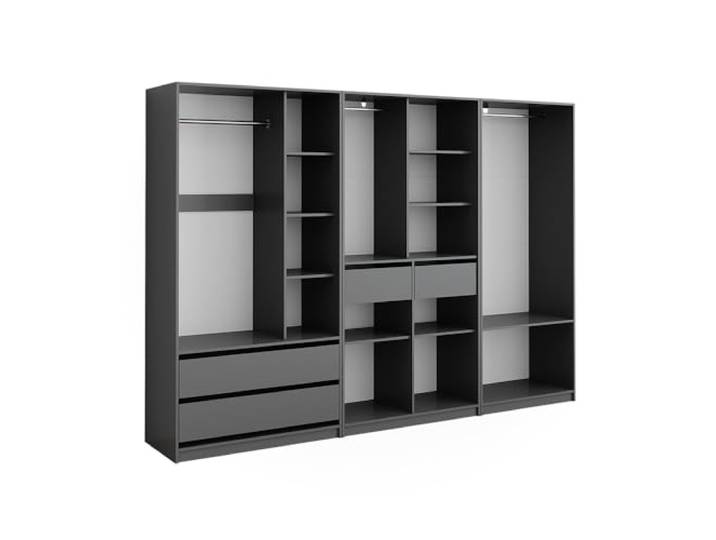 Vicco Kleiderschrank Elmo, Anthrazit, 280 x 200 cm 3er Set, für flexible Aufbewahrung verschiedenster Kleidungsstücke