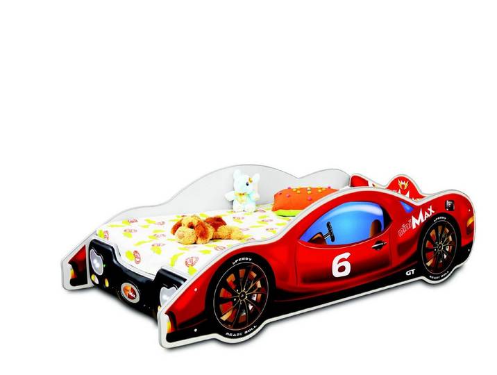 JVmoebel Autobett Rotes Autobett aus MDF und Plastik für Kinderzimmer von JVmoebel