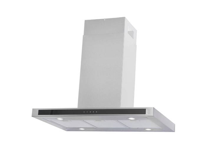 PKM Dunstabzugshaube, Schwarz, Edelstahlfarben, Metall, 90x123.8x60 cm, elektronische Steuerung, Arbeitsplatzbeleuchtung, Küchen, Küchenelektrogeräte, Dunstabzugshauben