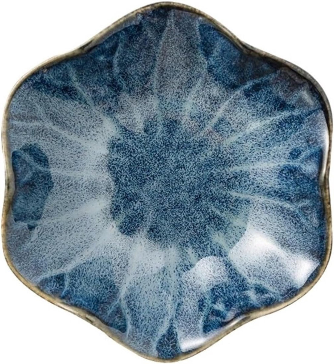 Set van 2 decoratieve sieradendienbladen in blauw met keramische afwerking