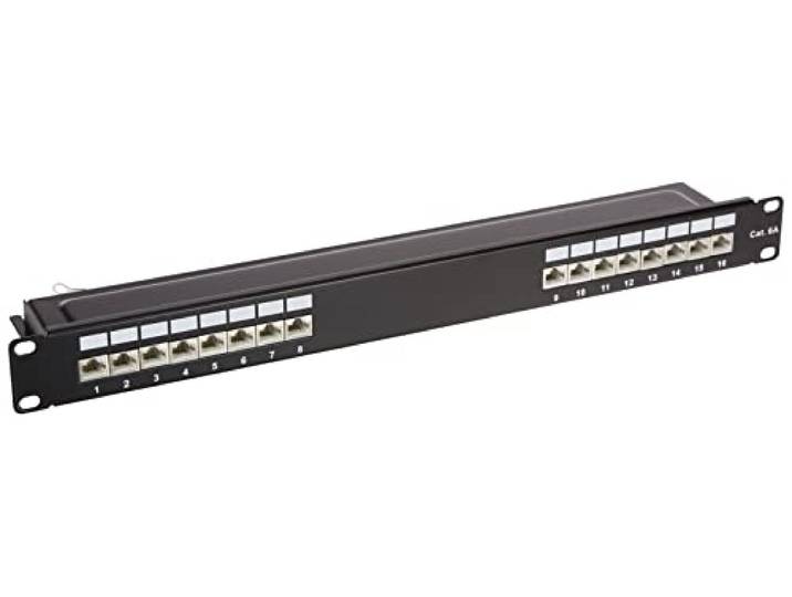 Delock 19 inch patchpaneel 16 poort Cat.6A 1HE zwart