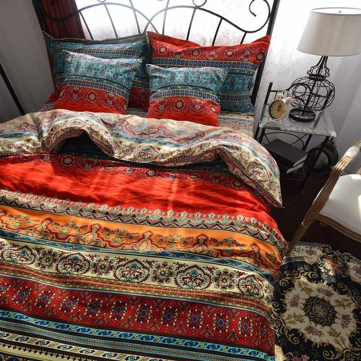 Omgoods Flanellen Bedlinnen Set Bohemian Stijl 220 x 240 cm