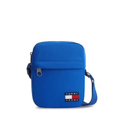 Umhängetasche TOMMY JEANS "TJM ESS DAILY REPORTER", Damen, Gr. B/H/T: 16cm x 20cm x 6cm, hellblau, Textil, Taschen Umhängetasche, Men Schultertasche, Freizeitasche mit Tommy Jeans Flaggen-Aufnäher
