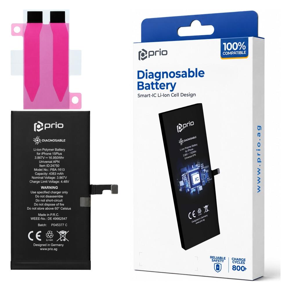 prio Diagnosefähiger Akku für iPhone 15 Plus (PBA-1613)