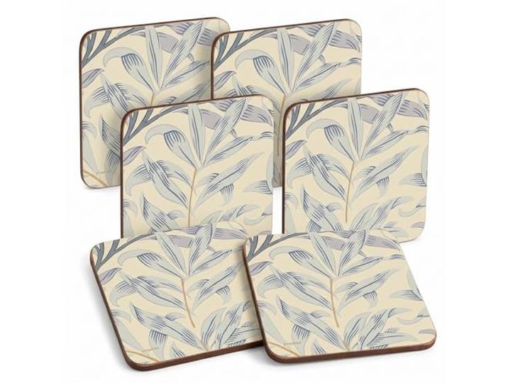 Portmeirion Home & Gifts Dessous de Verre en Forme de Saule Bleu S/6 (s)\, Tissu Multicolore