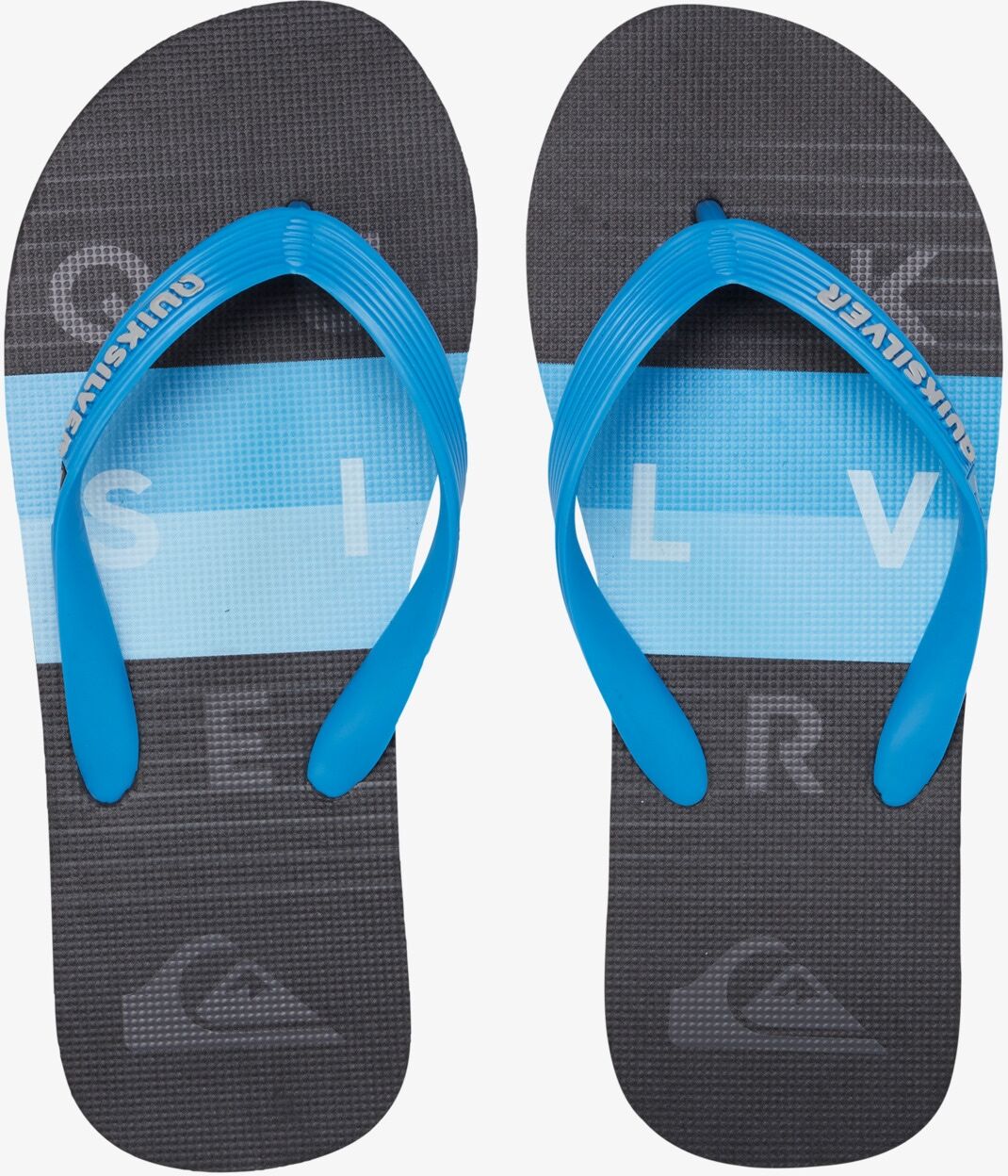 Sandale QUIKSILVER "Molokai Word Block", Jungen, Gr. 12,5(30), blau (blau, schwarz, blau), Obermaterial: Synthetikmaterial / Aussensohle: Moosgummi, Schuhe Sandale blau, schwarz, blau 12,5(30)
