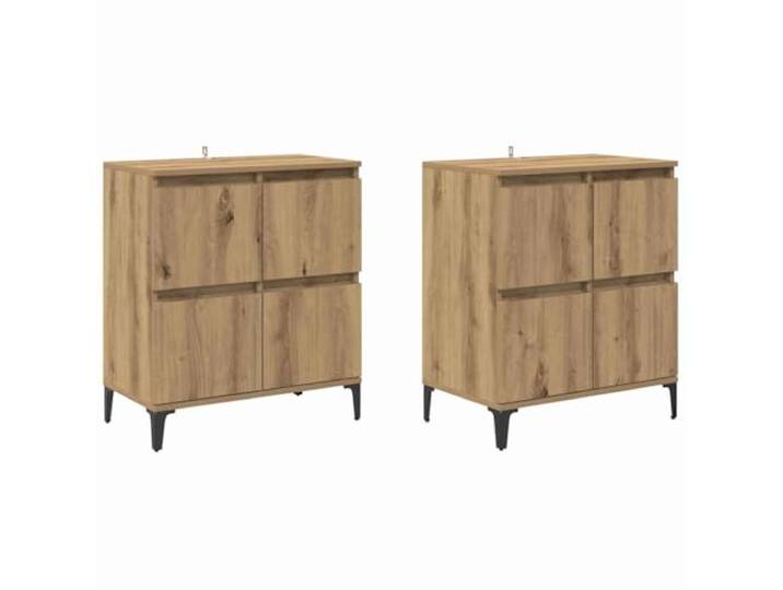 Fisinber Sideboard 2er Set Artisan Eiche 60x35x70 cm Holzwerkstoff Kompakter Anrichte-Schrank für Wohnzimmer, Esszimmer & Flur. Viel Stauraum mit Schwenktüren im 2er Set.
