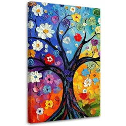 LEINWANDBILD Bunter Baum des Lebens 80x120cm