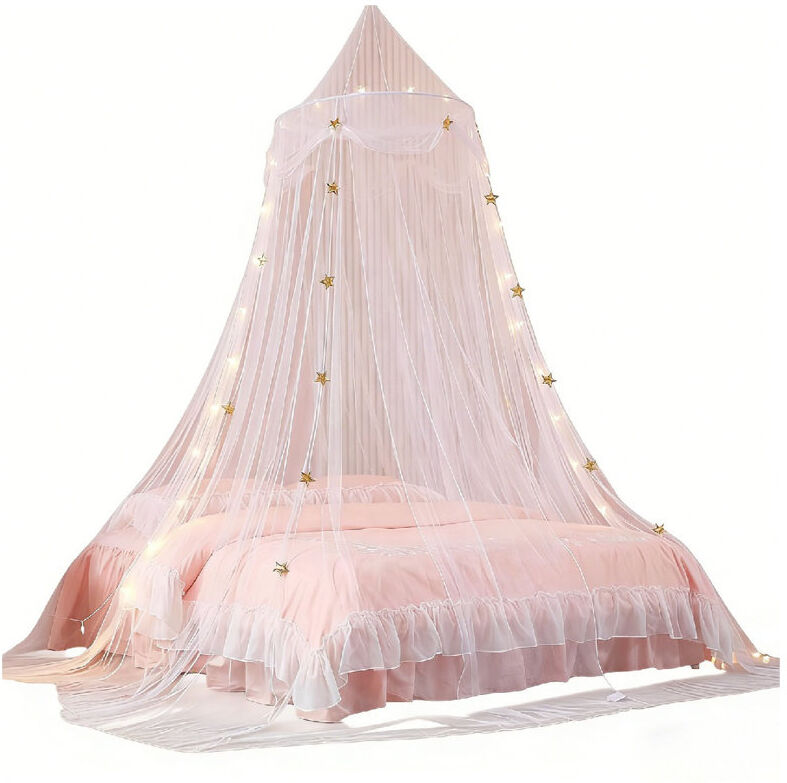 Canora Grey Princess Bed Canopy for Girls with Gold Stars (No Lamp) (White Style) White