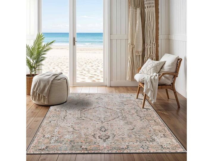 Teppich LIVABLISS BAKU , beige (taupe), B:160cm H:5mm L:213cm, Polyester, Teppiche, Teppich