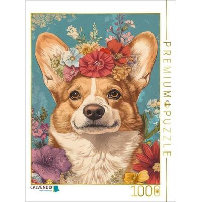 CALVENDO Puzzle Blütenzauber mit Corgi-Charme | 1000 Teile Lege-Größe 64x48cm Foto-Puzzle für glückliche Stunden, Sonstige von , Calvendo Puzzle