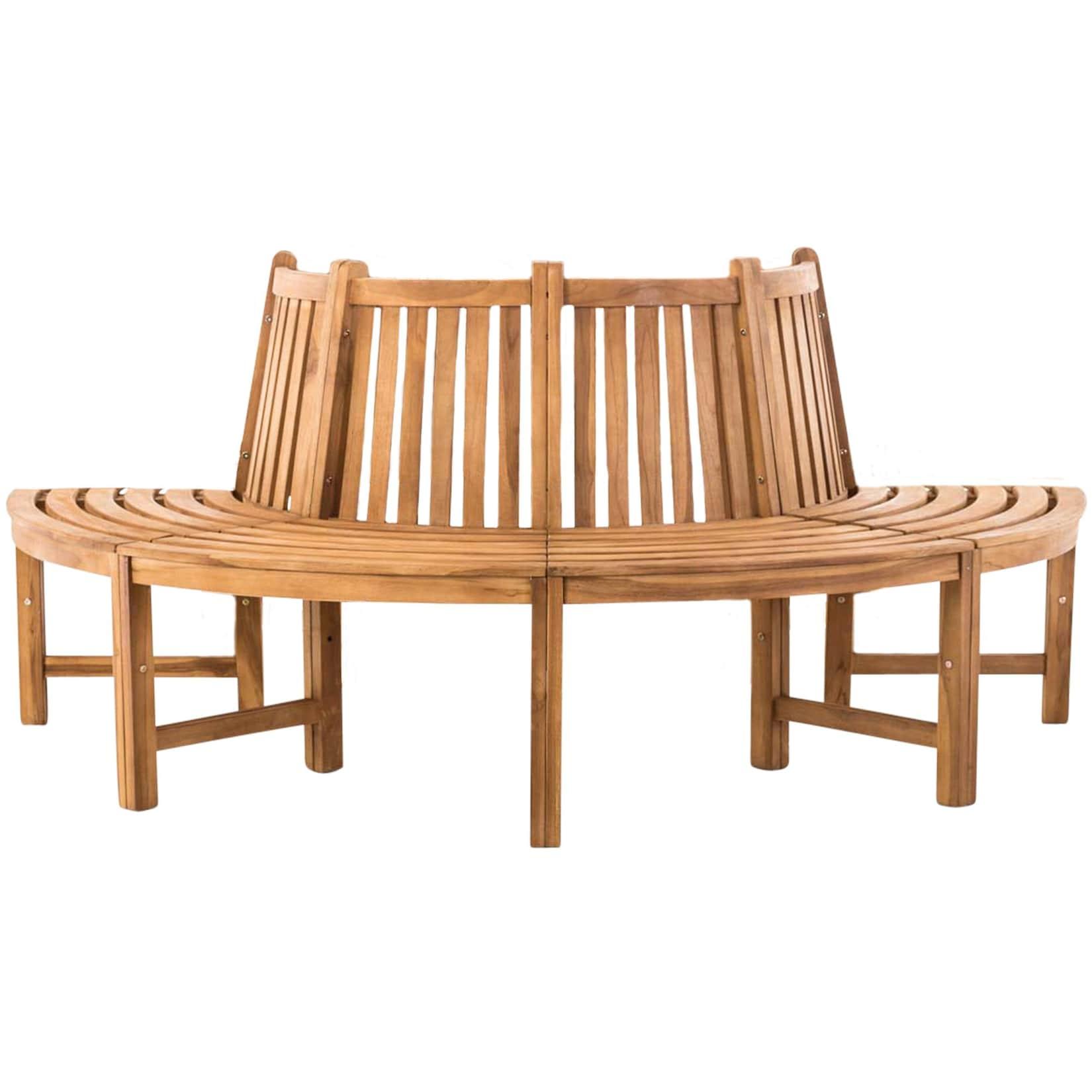 CLP Baumbank Leming halbrund 200 cm teak - Größe: 200 cm