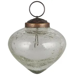 Ib Laursen Weihnachtskugel bubbled Glas zwiebelförmig, Höhe 6, Ø 6.3 cm