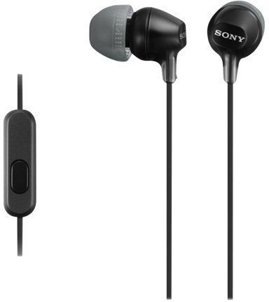 Nappikuulokkeet mikrofonilla Musta MDR-EX15AP SONY
