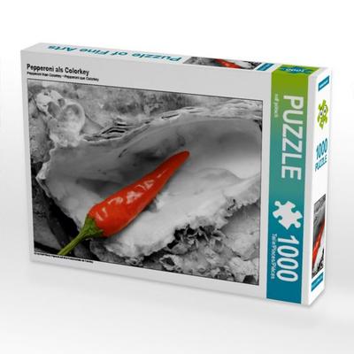 CALVENDO Puzzle Pepperoni als Colorkey | 1000 Teile Lege-Größe 64x48cm Foto-Puzzle für glückliche Stunden