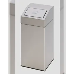 PROREGAL Robuster Werstoffsammler mit abnhembarem Kopfteil | 76 Liter, HxBxT 89x38x38cm | Edelstahl | Mülleimer Abfalleimer Müllkorb
