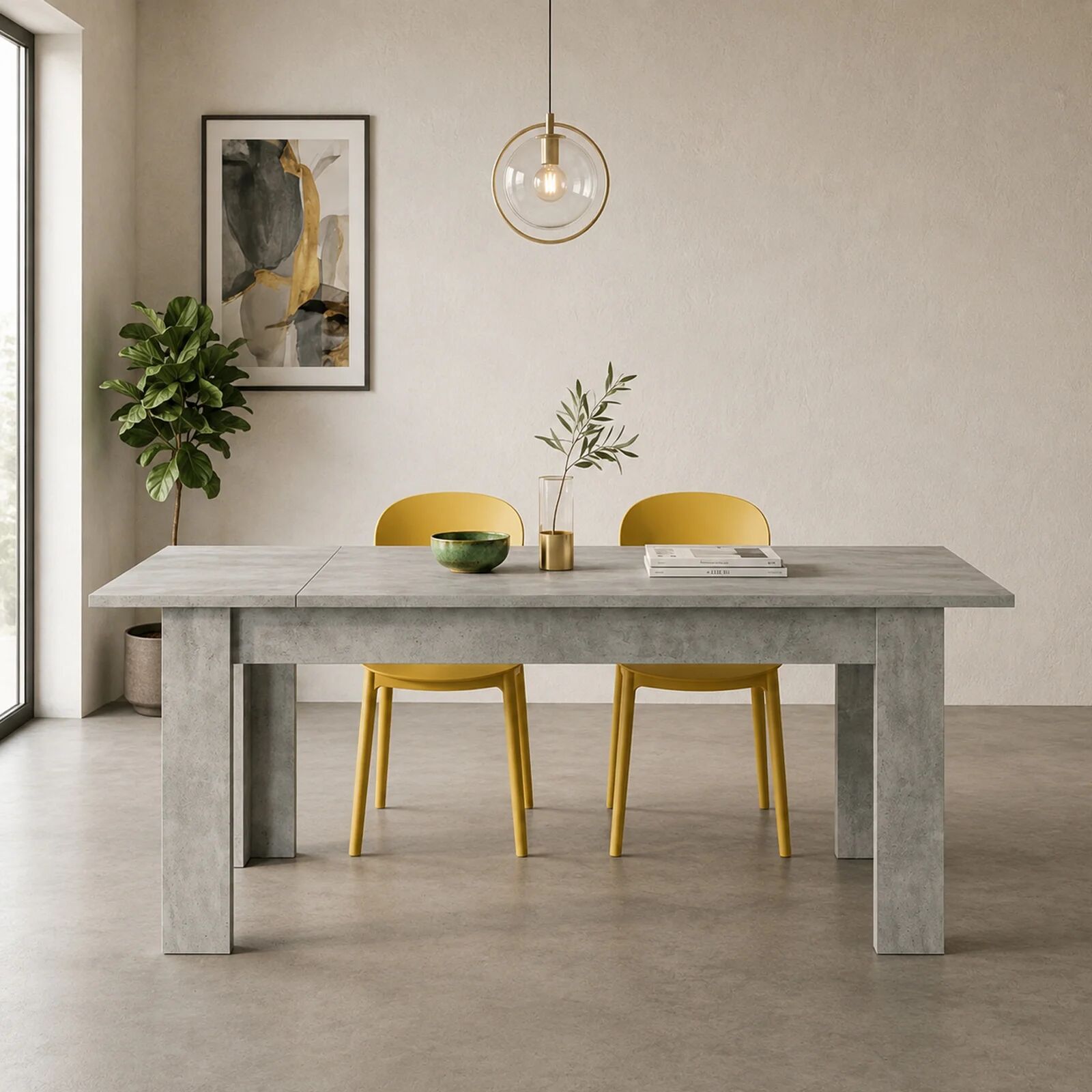 garneroarredamenti Tavolo allungabile 160-210cm grigio cemento Zenzero