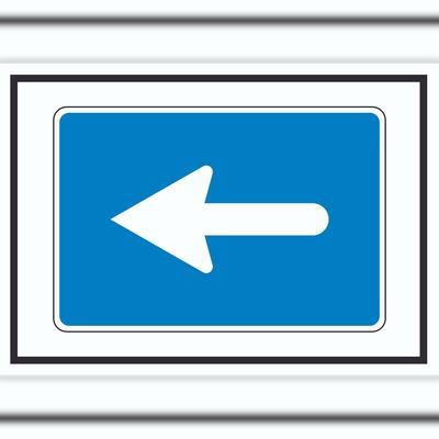 HB-Druck In Pfeilrichtung fahren links Symbol A6 (105x148mm)