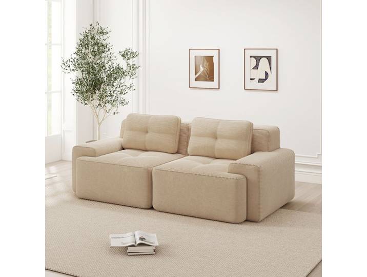 Xylo Canapé modulaire moderne sans armature 2 places convertible beige