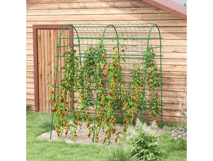 Outsunny Grand Arc Jardin Métal 144x167x206cm Protection Oiseaux